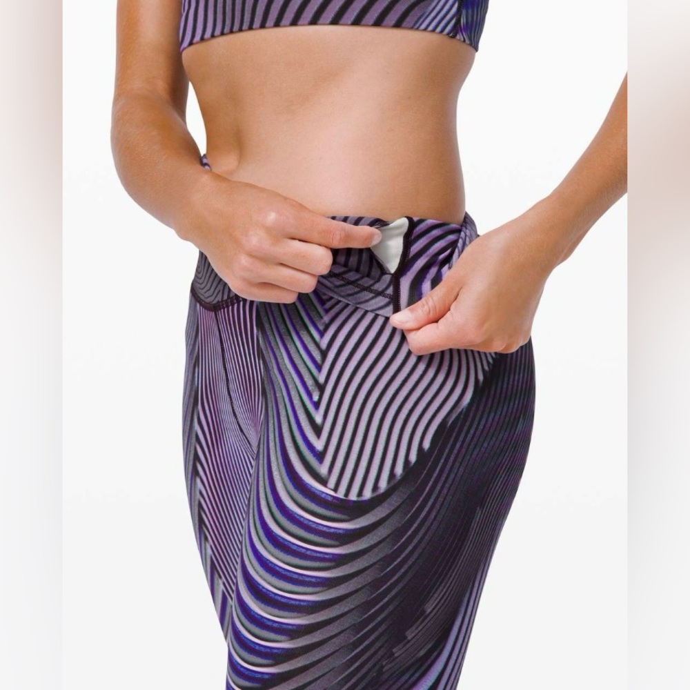 Lululemon Seawheeze 2020 Wunder Under High-Rise Tights in Fast Lane Purple Multi - Picture 5 of 10